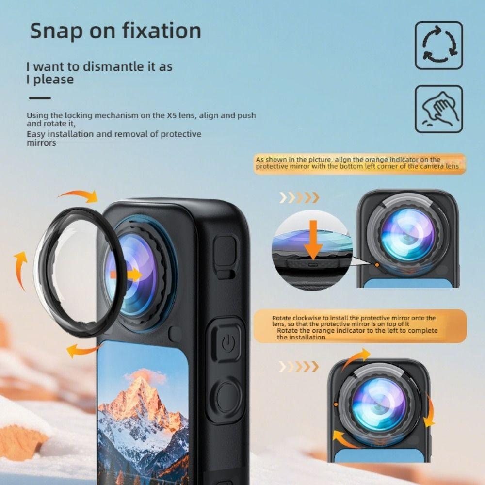 Optical Glass Premium Lens Guard Protective Lens Cap for Insta360 X6 Panoramic Camera Accessories