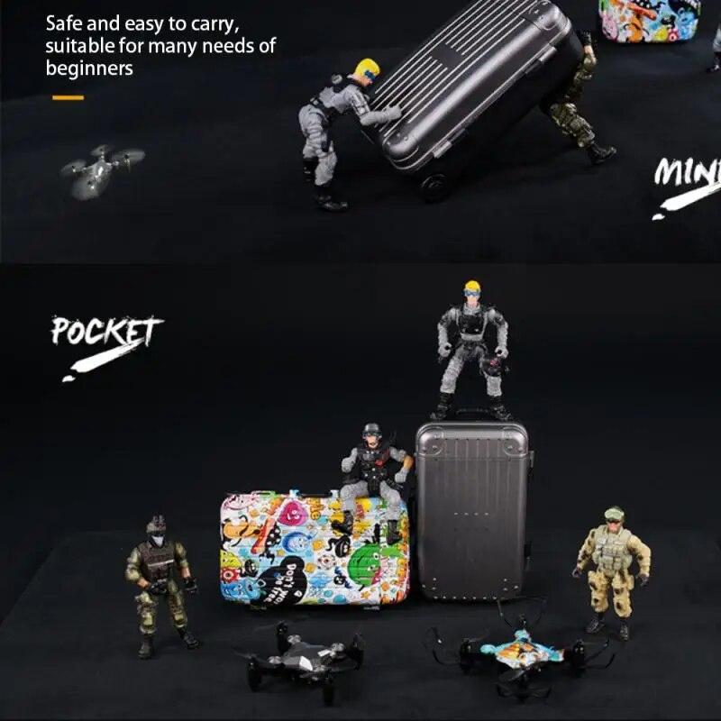 Мини-дрон HD Wi-Fi FPV в форме багажа Дрон с дистанционным управлением и камерой складной квадрокоптер с возвратом в один клик игрушки