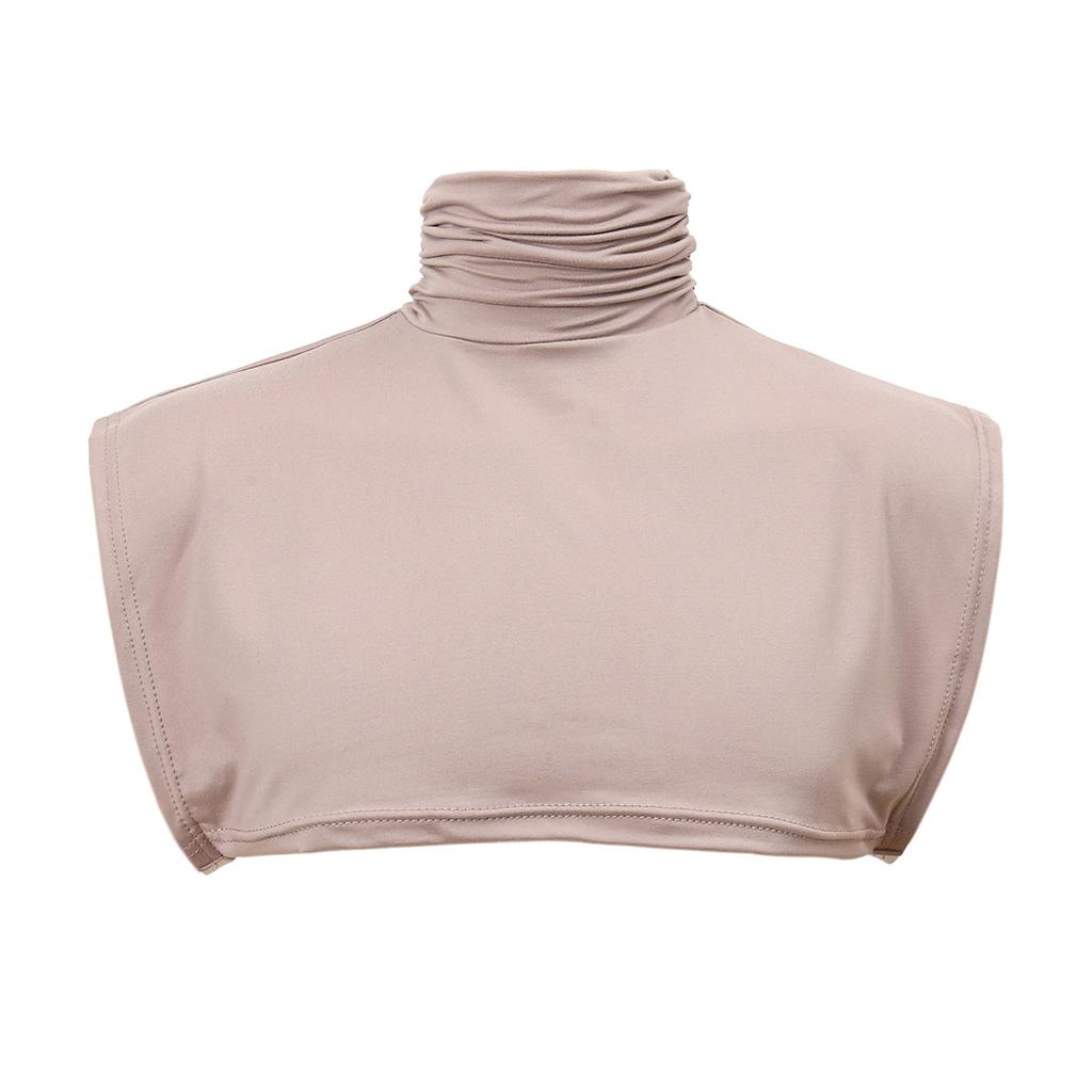 New Womens Muslim Modal Fake False Collar Islamic Hijab Extensions Turtleneck High Neck Cover Warmer Bright Solid Color Half Top