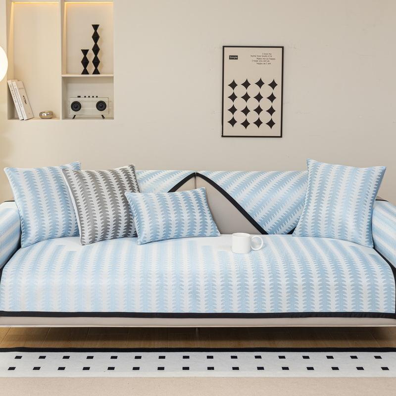 Summer Ice Silk Sofa Cushion Cool But Not Ice Sofa Seat Cushion Non-Slip Light Luxury High Sense New Sofa Cover