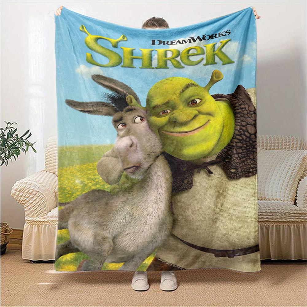 Shrek Theme Printed Blanket - Perfect for Couch, Bed, Travel & Outdoor Use | Machine Washable, Cozy & Durable.