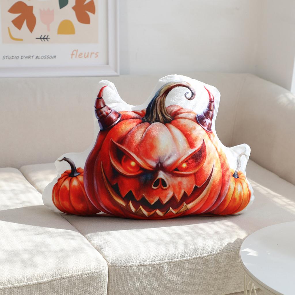 35cm Halloween Orange Pumpkin Zombie Plush Toys Funny Creative Pumpkin Human Skeleton Cushion Cute Stuffed Toys Halloween Gifts