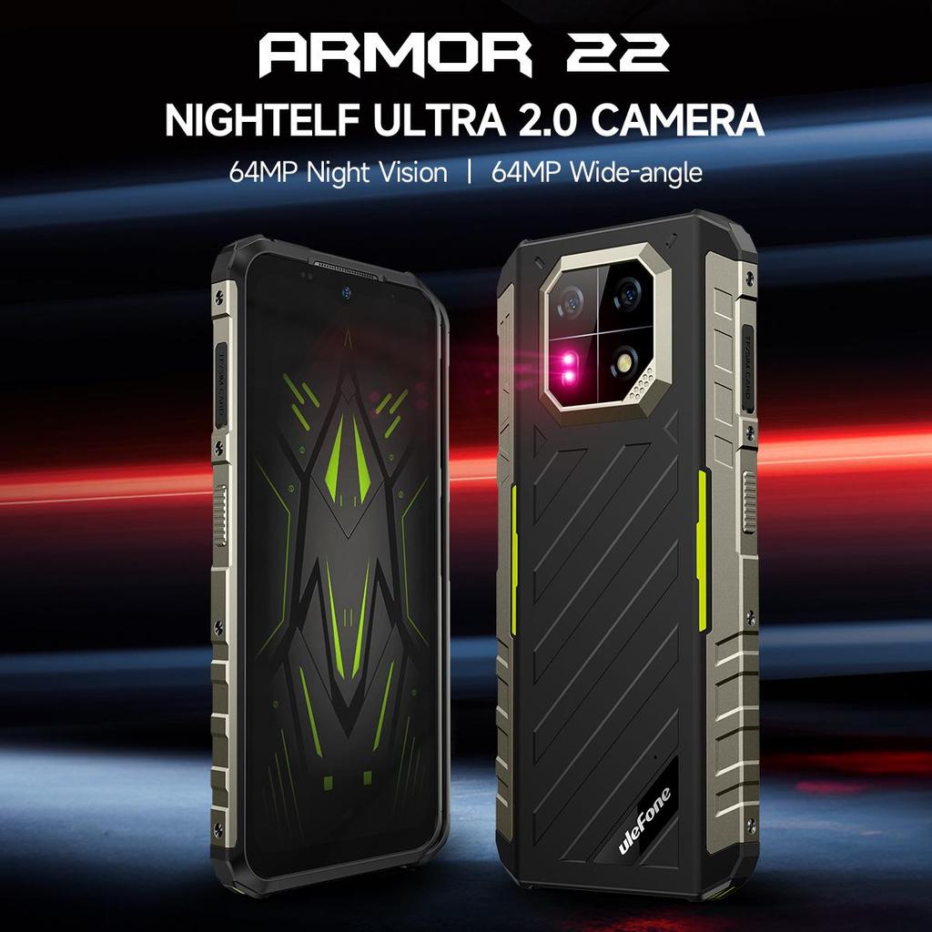 Ulefone Armor 22 Rugged Phone ,16GB (8GB+8GB) RAM ,128GB ROM , Android 13 NFC 64MP 4G Smartphone