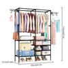 Double Rod Clothes Rack with 6 Storage Shelves Durable Steel Pipe Garment Rack Clothing Rack with 2