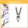 Simulation Ethnic Style Gemstone Decoration Women Metal Necklace With Tassel