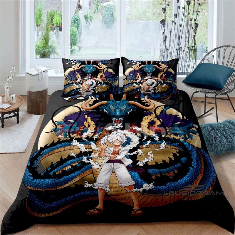The Monkey D. LuffyONE PIECE three-piece bedding set—including a duvet cover and two pillowcases—makes the perfect holiday gift.