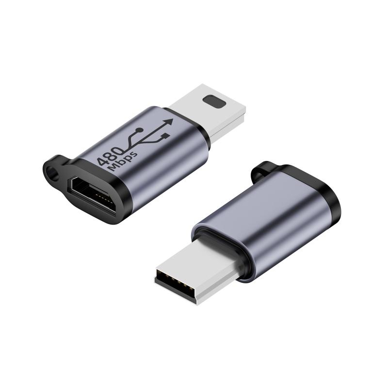 Адаптер USB Type C на Mini USB MicroUSB Конвертер Micro USB на TypeC Mini USB Разъем Поддержка Зарядки Синхронизации Данных 480 Мбит/с 18 Вт