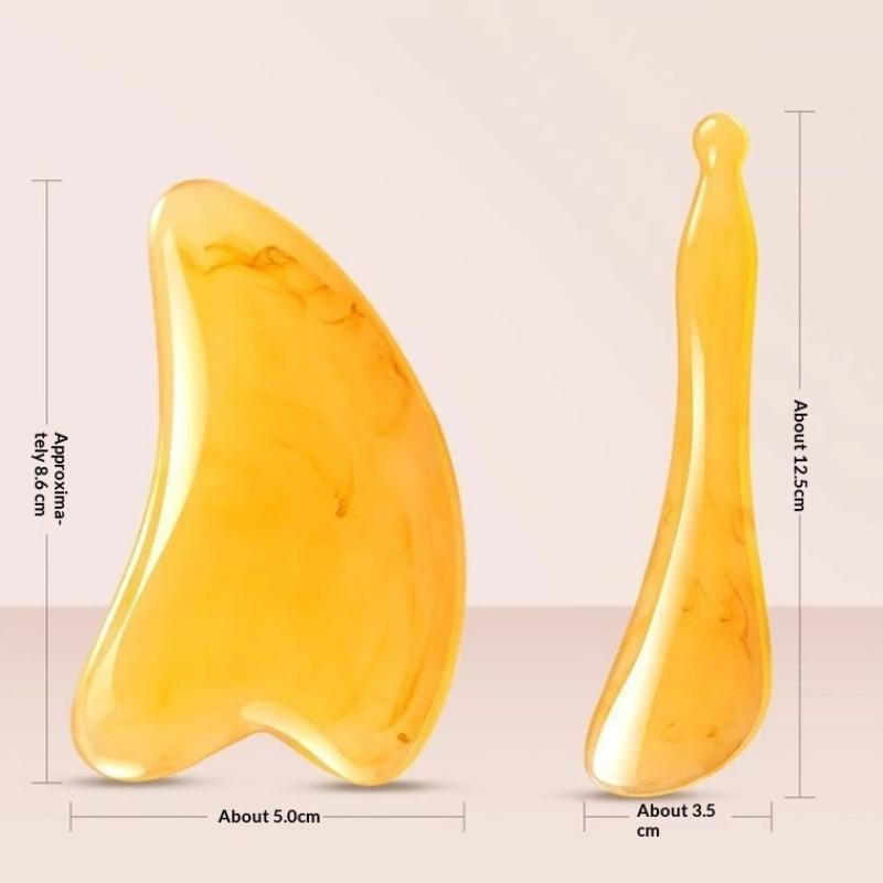 2 шт. SPA Gua Sha Массажная доска Смола Скребок для лица, глаз, шеи, спины, тела, ног Уход за кожей