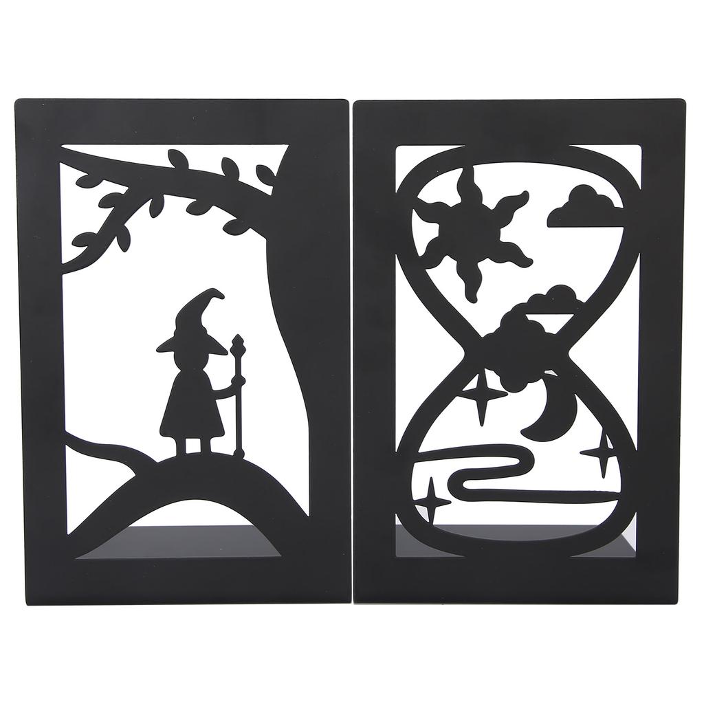 2pcs Metal Bookend Desktop Bookshelf Storage Book Documents Divider Craft Supplies