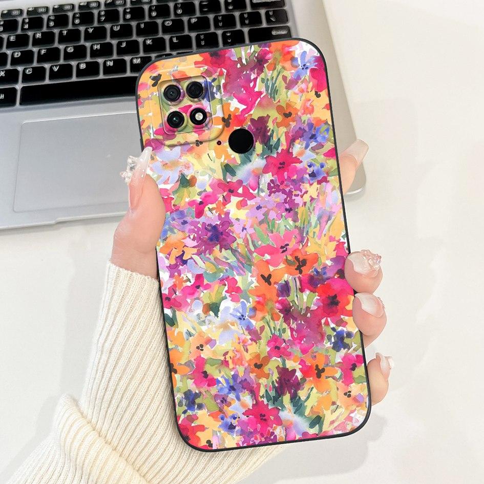 For Xiaomi Poco C40 Case 220333QPG Fashion Daisy Flower Graffiti Soft Silicone Shockproof Back Cover For Poco C40 PocoC40 Bumper