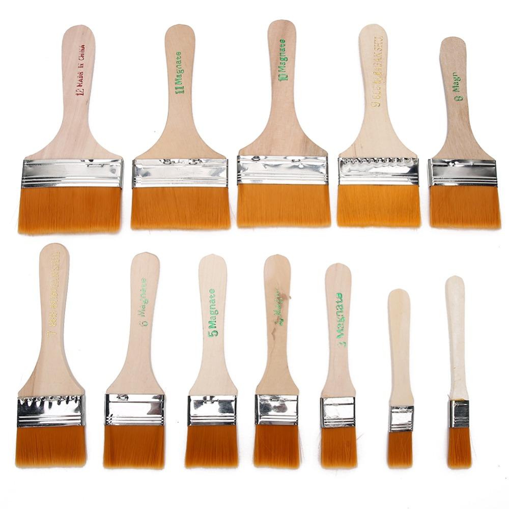 12PCS Nylon Hair Wall Painting Brushes Art Oil Painting Brushes  Handcraft color filling