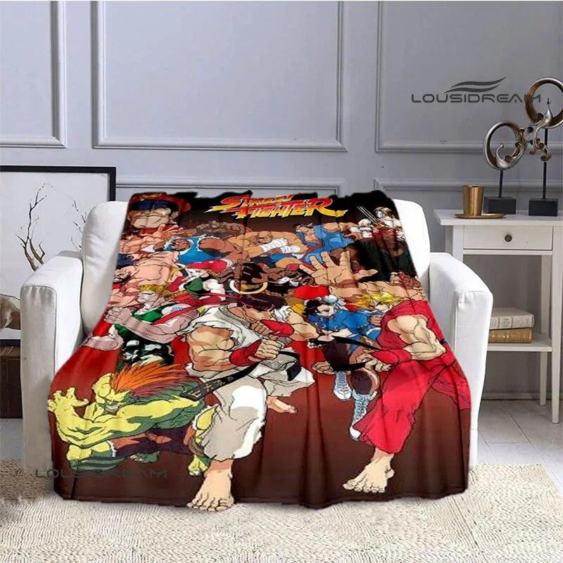 Классическое одеяло с принтом Street Fighter, теплое одеяло с фланцами, подкладка для кровати, домашнее дорожное одеяло, одеяло для пикника, подарок на день рождения
