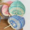 Bamboo Rattan Fan Natural Hand Fan Art Craft Straw Woven Fans  Bedroom