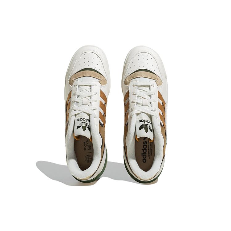 Adidas Originals Forum Exhibit Low 2 Fabric Leather Comfortable Low-Top Skate Shoes Unisex Sneakers Beige FZ5595