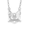 [R2849] - Silver 'Jungle' Handmade Silver Necklace (rhodium) - 18x17mm (cheetah)