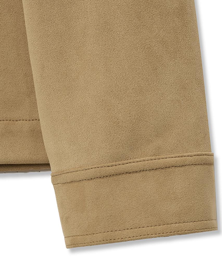 Noirer Western Suede Open Collar Jacket (Mustard)