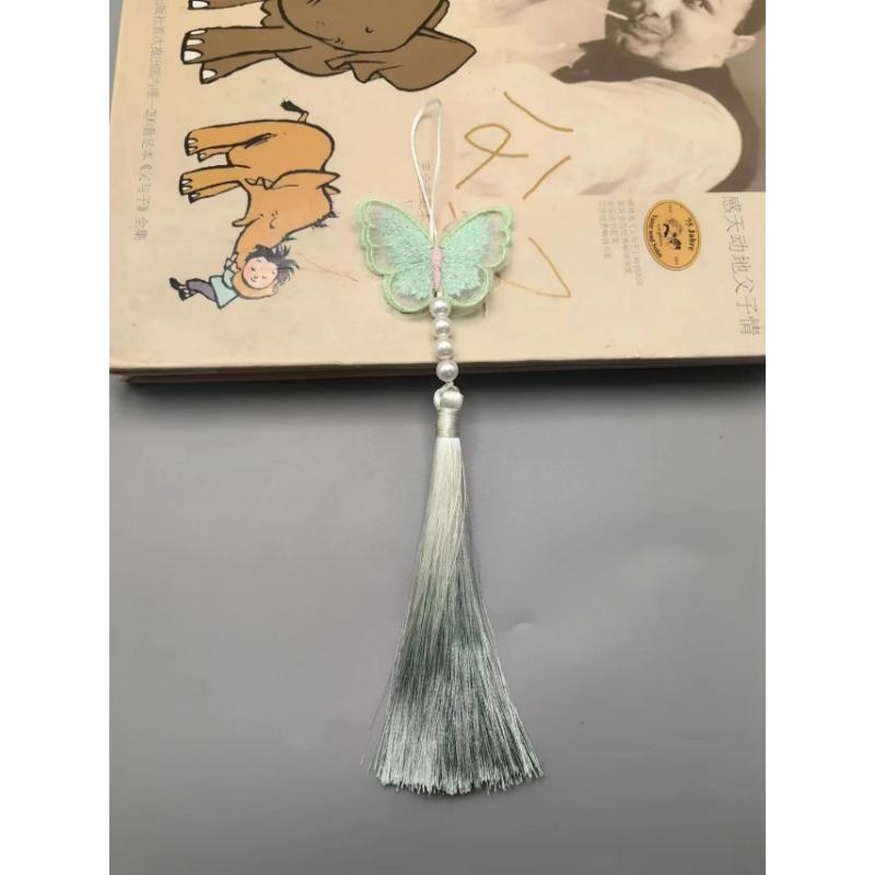 Chinese Classic Tassels Delicate Ethnic Style Flower Metal Frame Pendants DIY Handicraft Ornaments Key Ring Decoration