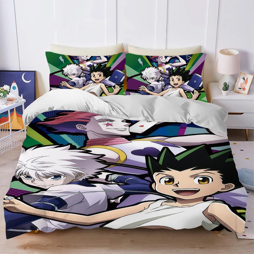 HUNTER X HUNTER Аниме k Комплект пододеяльника Мягкое стиранное постельное белье 3 предмета Летний Удобный Студенческое общежитие Дом Детское постельное белье Хит продаж
