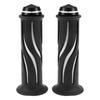 BULLSPANN Universal Motorcycle Hand Grip Cover Non-slip Aluminum Alloy Rubber Handlebar Grip Motorcycle Scooter White 1 Pair 22mm 24mm