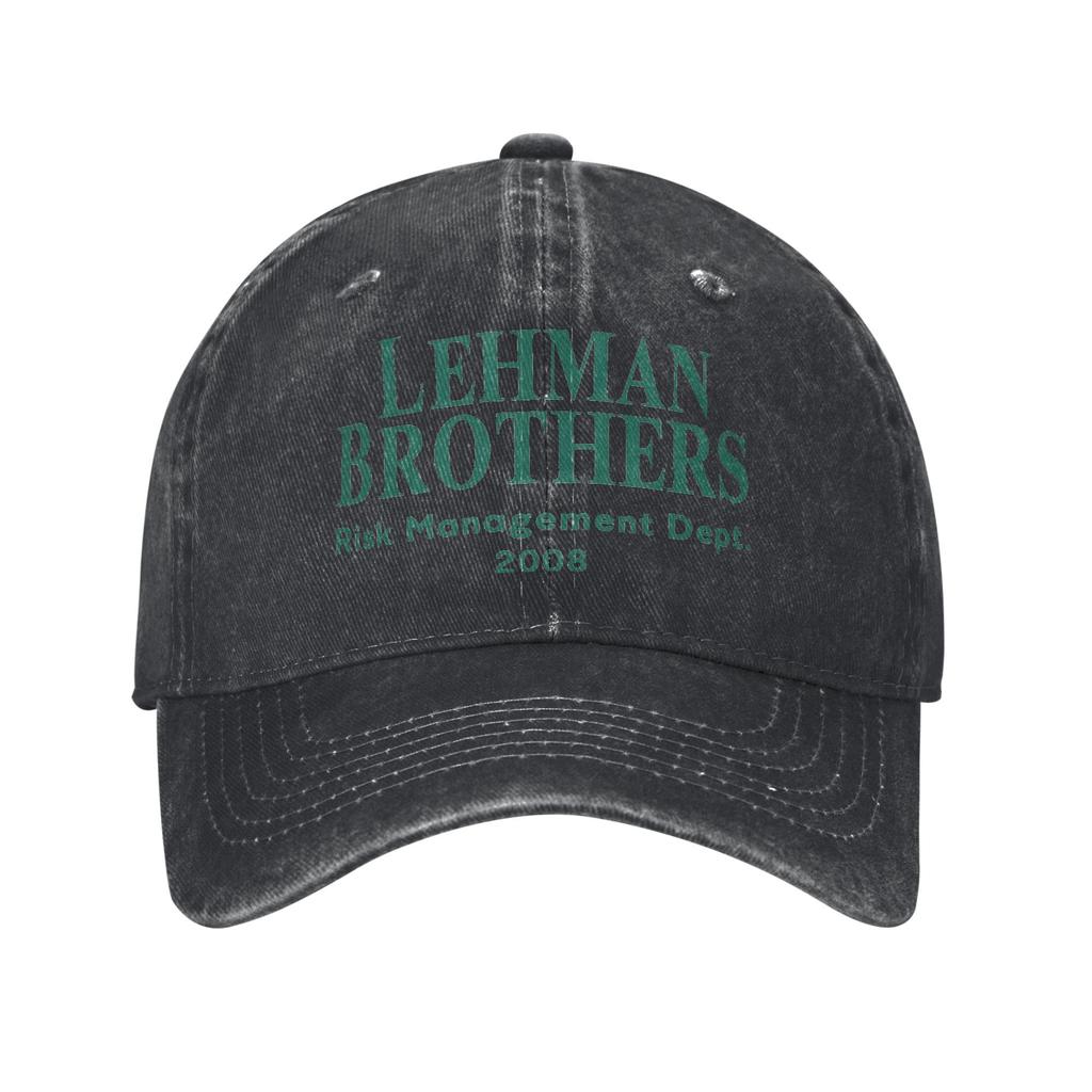 Unisex Lehman Brothers Risk Management Department Print Hat Vintage Distressed Denim  Baseball Cap Adjustable