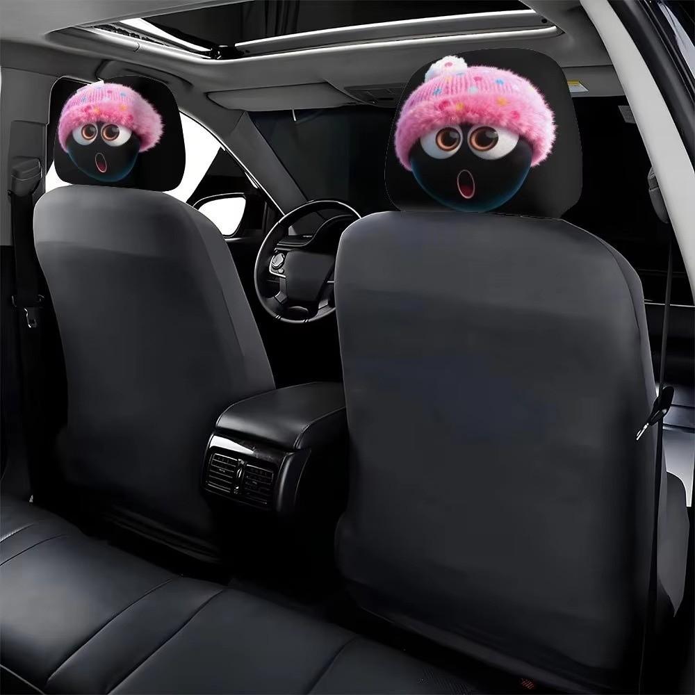 2PCS Cartoon Headrest Protector Elastic Car Pillow Protector Auto Interior Decoration Cover SUV