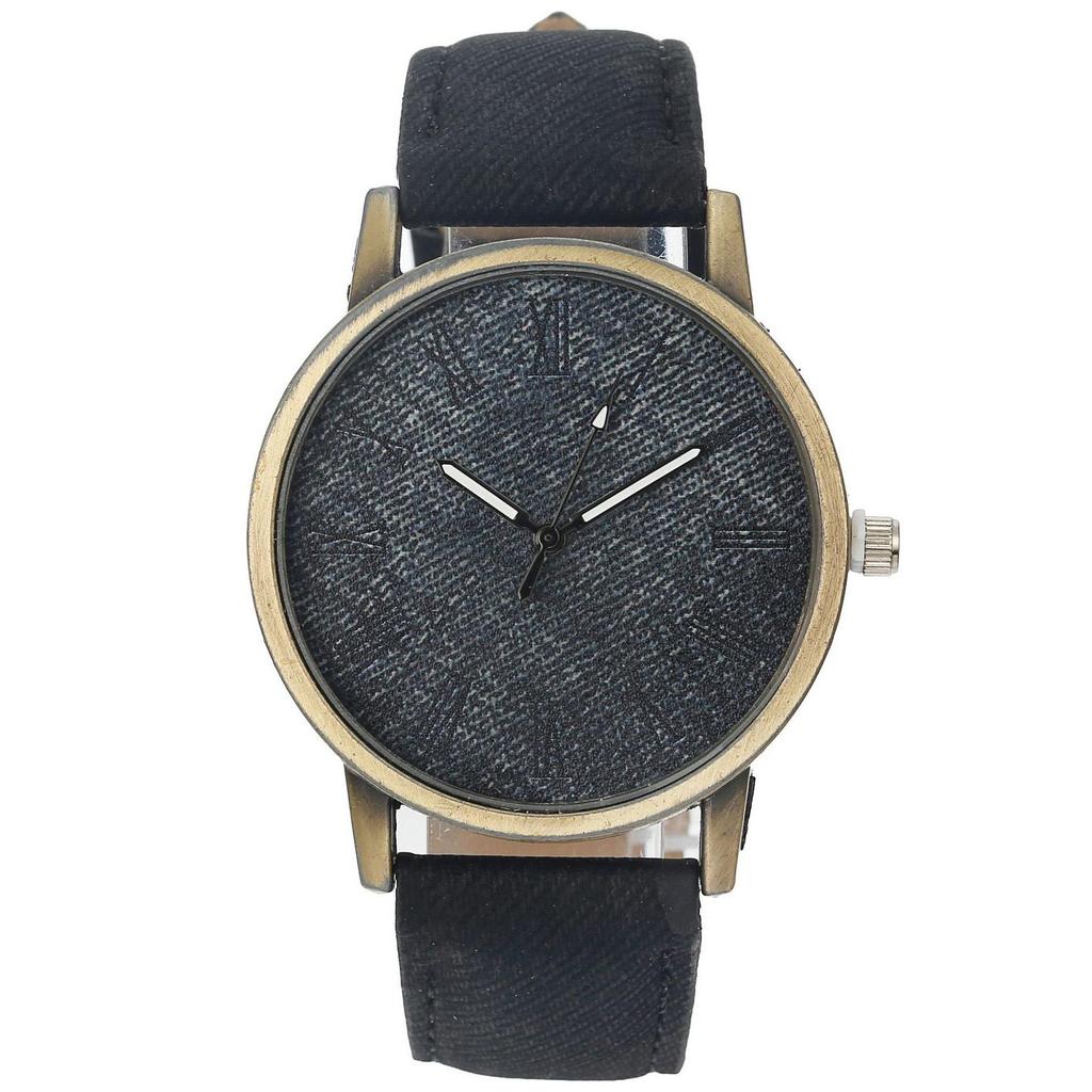 Fashion Multicolor Rome Number Clock Dial Student Leisure Denim Strap Quartz Watch