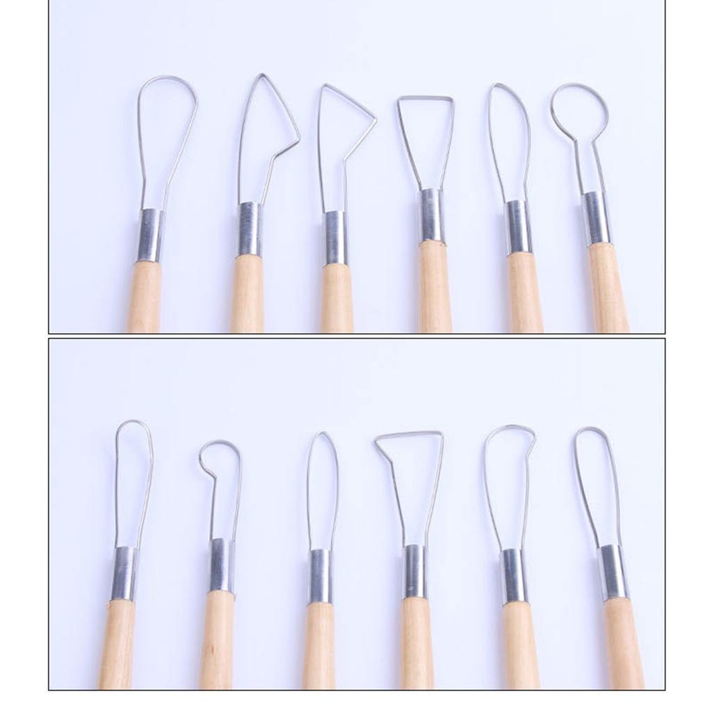 Набор инструментов для гончарного дела DIY Резьба по дереву с двумя головками Плоский проволочный нож Деревянный Заготовка Пластиковый Инструмент