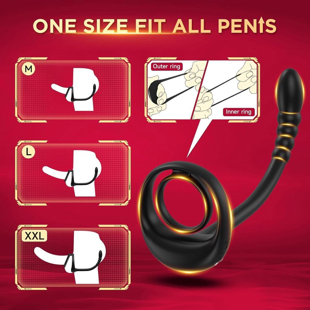 Кольцо для пениса, вибратор простаты, приложение, беспроводной, 10 режимов, массаж яичек, анальная пробка, кольцо для пениса, мужской мастурбатор, секс-игрушки для мужчин