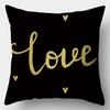 Black Gold Pattern Pillowcase Square Sofa Pillowcase Creative Pattern Cushion Cover
