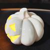 Light Up Halloween Decoration Ceramic Carved Pumpkin Skull Bat Figurine