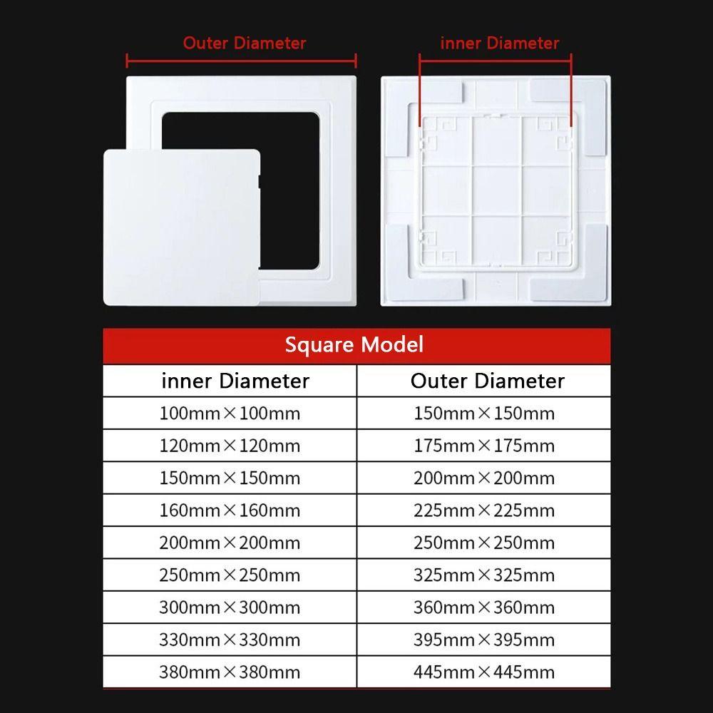 Inspection Port Self-adhesive Access Panel Door White Plastic Inspection Hole Removable Hinged Access Hatch Doors Wall Ceiling