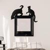 3/4Pcs Halloween Black Cat Decor Wooden Cat Silhouette Door Corner Decor Scary