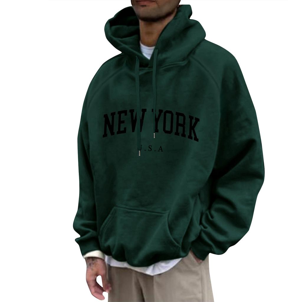 Мужская свободная толстовка с капюшоном с принтом, мужская повседневная модная спортивная толстовка с рукавами реглан