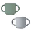 Набор из 2 силиконовых детских чашек Lalabee, 03 зеленый, 04 серый, 1 комплект, Популярные корейские товары для родителей