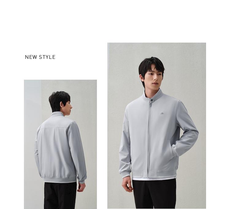 Stand up collar jacket for spring and summer, crisp, fresh, casual, comfortable, windproof jacket for men