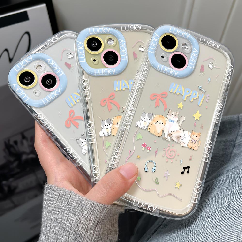 Mobile Phone Cases for iPhone 11 13 XR 15 Pro Max 12 14 Pro Max Case iPhone 16 7 Plus 8 Plus XS Max Cartoon Pattern Anti-drop Protection Shockproof