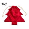 Holiday Candy Storage Sacks Christmas Tree Drawstring Presents Bag, Reusable Plush Wrapping Pouch, Festive Hanging Treat Bags Shaped Favors