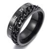 Rotatable Chain Ring Titanium Steel Fashionable Stylish Decompression Spinner Chain Ring for Men