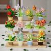 Preserved Flower Succulent Building Blocks - Valentine's Day Toy for Kids (Compatible with Lego)