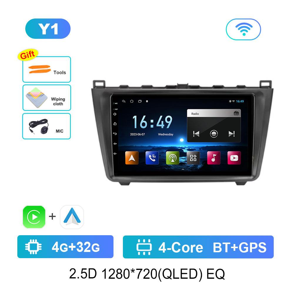 Сенсорный экран GPS-навигация для Mazda 6 II GH 2007 - 2012 Android 14 Автомобильный видео-мультимедийный проигрыватель WiFi BT DSP Стерео Автоинструменты