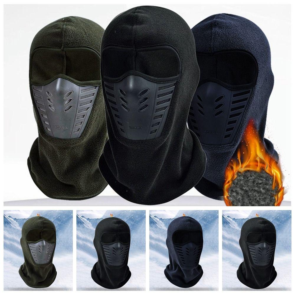 Thickened Fleece Thermal Neck Dustproof Motorcycle Mask Face Shield Skiing Riding Masked Cap Men
