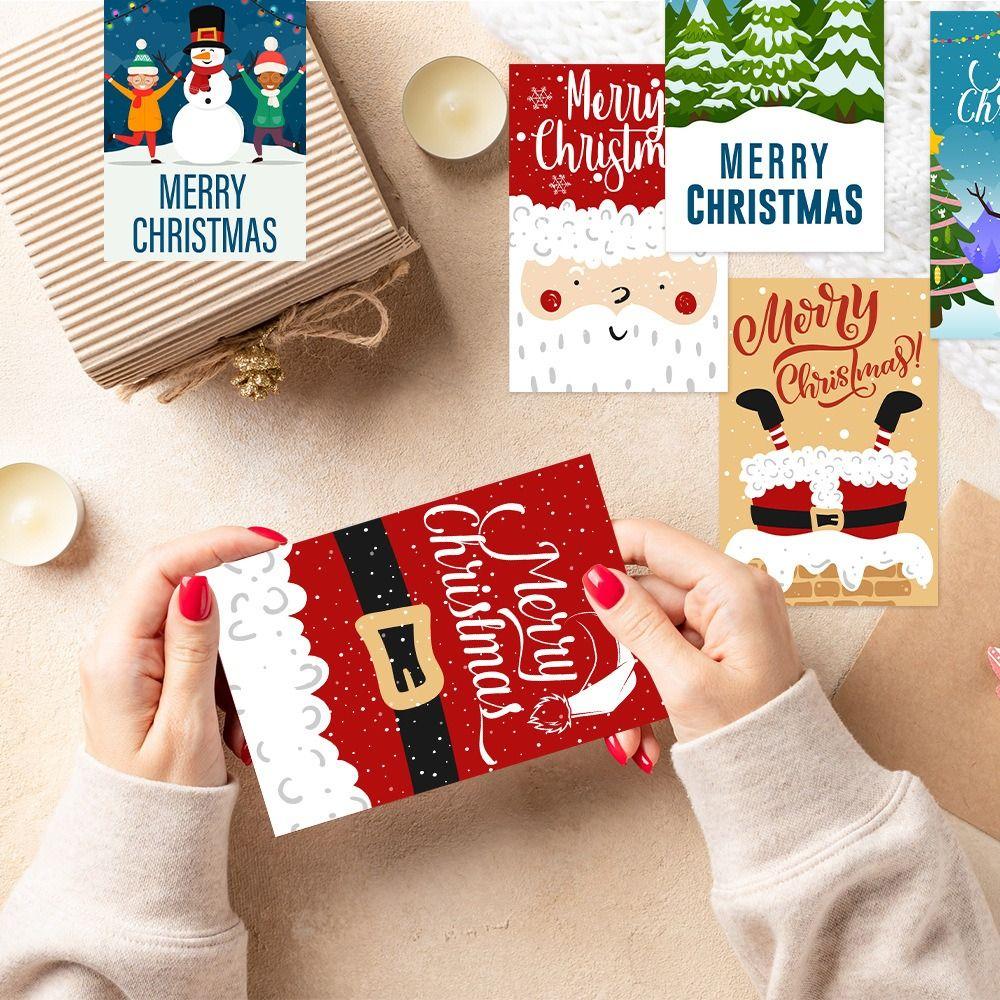 12pcs/set with Envelopes Party Invitation Cards Santa Claus Christmas Note Card Friend Gift