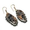 Ocean Fume Agate Gemstone 925 Silver Plated Handmade Jewelry Earring 1.89"