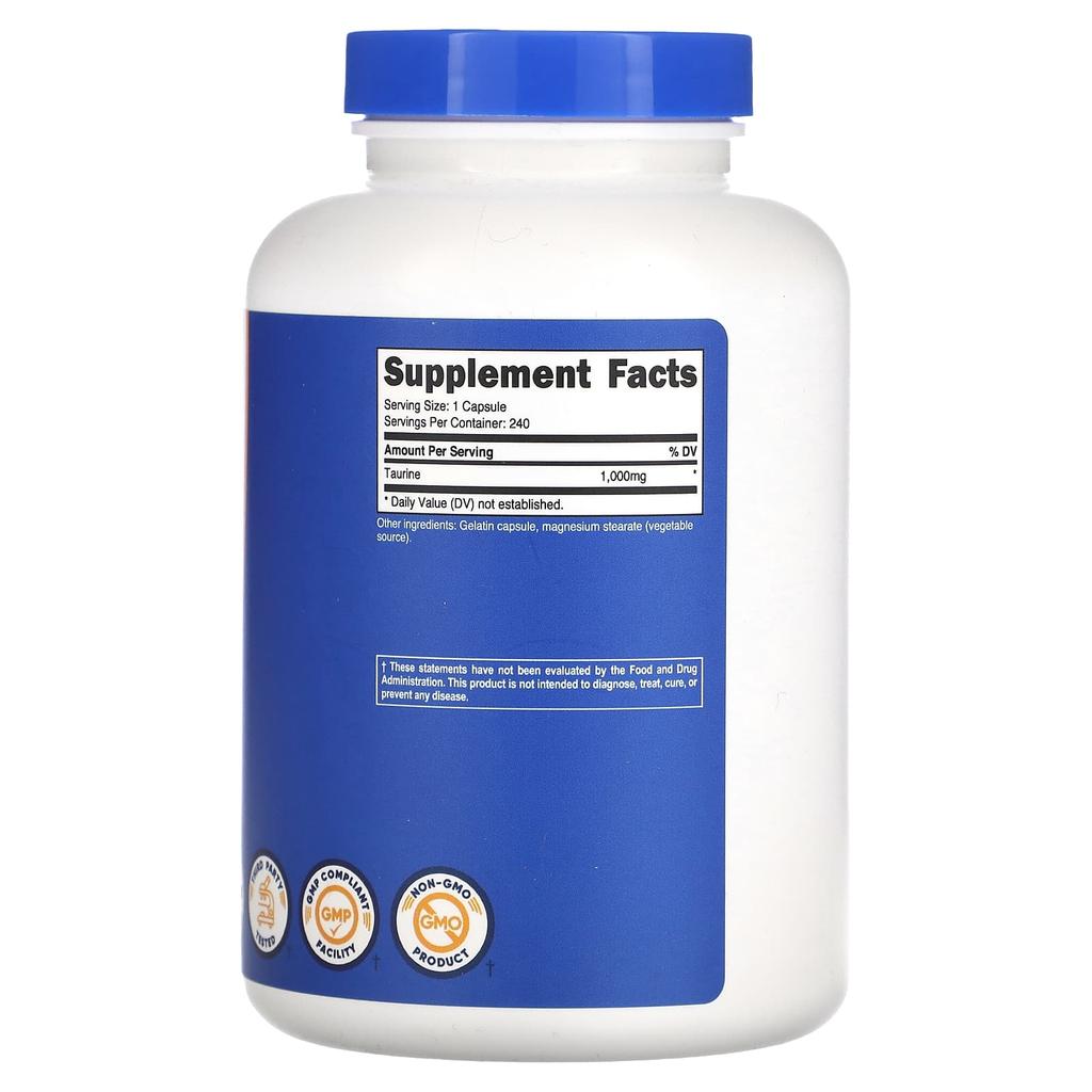 Taurine, 1,000Mg, 240 Capsules