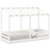 VidaXL Lit pour enfants avec toit blanc 75x190 cm bois massif de pin, cadre de lit pour enfants, lit pour enfants en bois, 847010