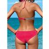 Women Sexy Narrow Necked Push Ups Split Swimsuit Summer V-neck Color Block Splicing Bikini Beach Suit