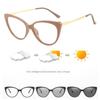 Women Pochromic Optical Glasses Men Anti Blue Light Cat Eye Eye Glasses Unisex Anti Radiation  Eyewear