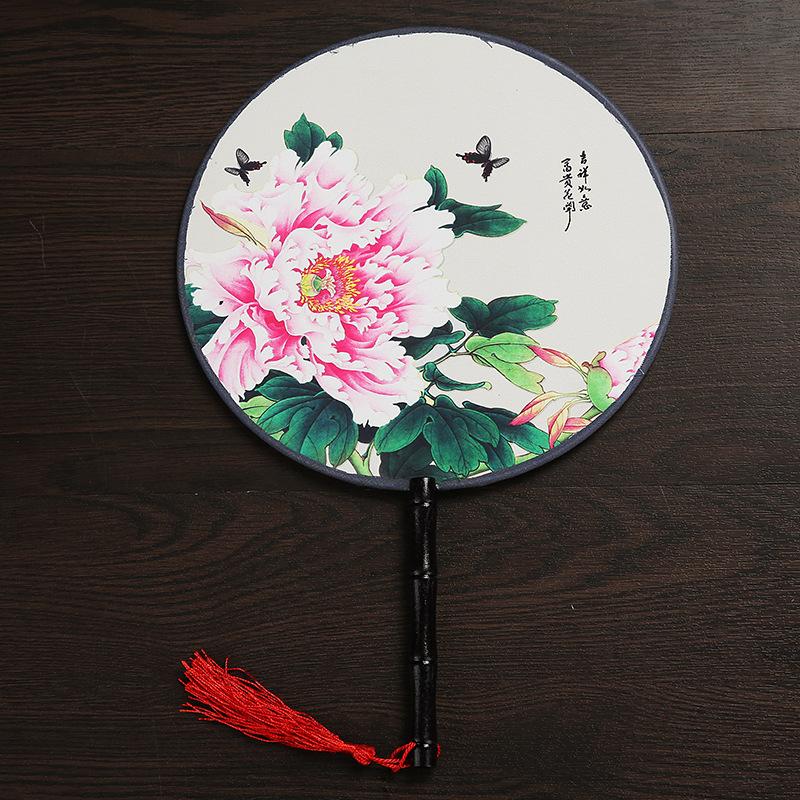 13 цветов круглый веер в китайском стиле с винтажным принтом шелковый веер свадебная вечеринка танцевальные аксессуары