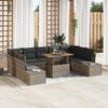 VidaXL 10-Piece Garden Sofa Set Grey Poly Rattan, Garden and Terrace, Modern Sofa, Patio Furniture, Storage 3358743
