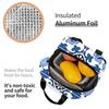 Blue Ornate Floral Mediterranean Sicilian Tile Insulated Lunch Bag for Kids School Cooler Thermal Food Box Tote Portable